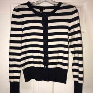 Navy and white cardigan